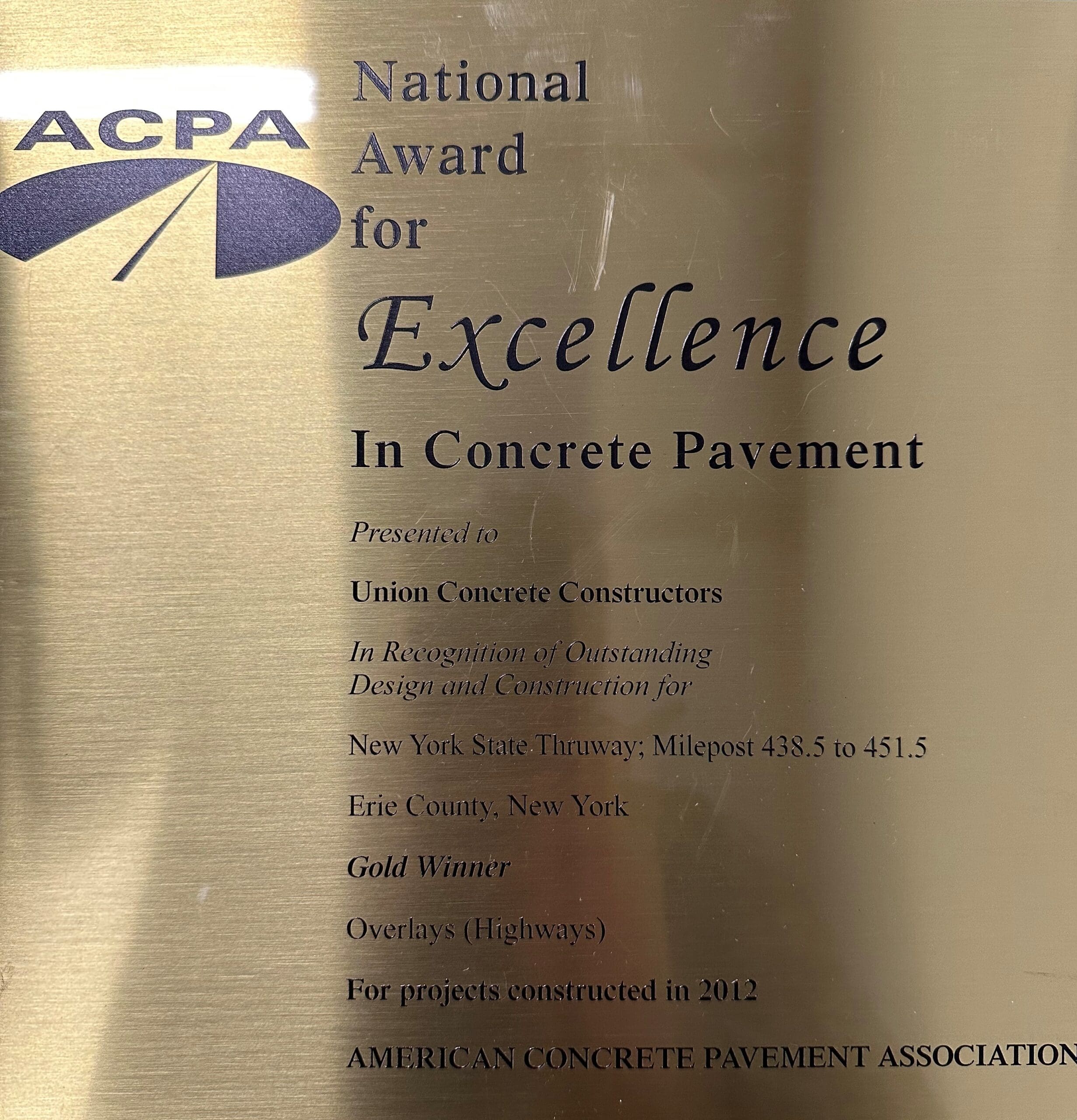 ACPA Gold Award 2022 NYSTA