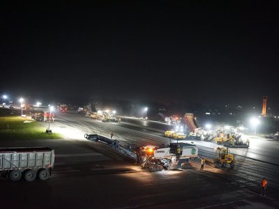 Sizable crew to ensure upheld schedule.